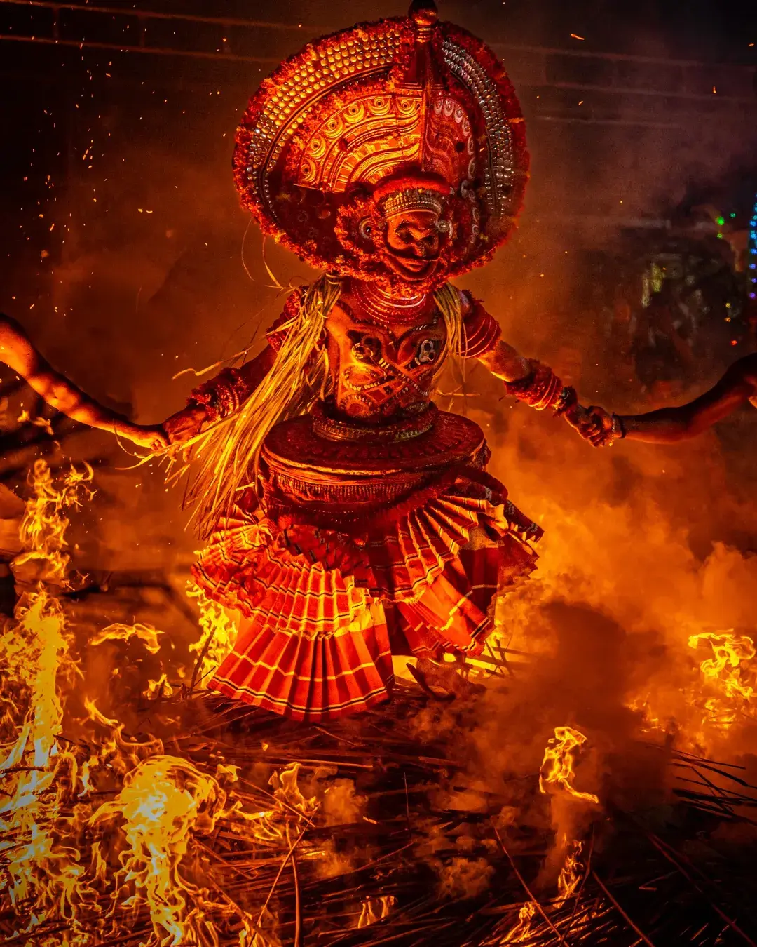 Theyyam ritual fire performance